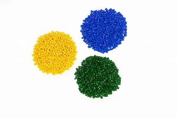 Polymeric dye. Colorant for plastics. Pigment in the granules. — Stock Photo, Image