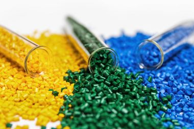 Polymeric dye. Colorant for plastics. Pigment in the granules. clipart