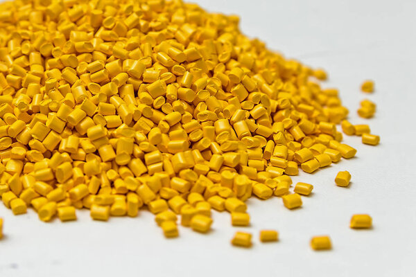 Polymeric dye. Colorant for plastics. Pigment in the granules.