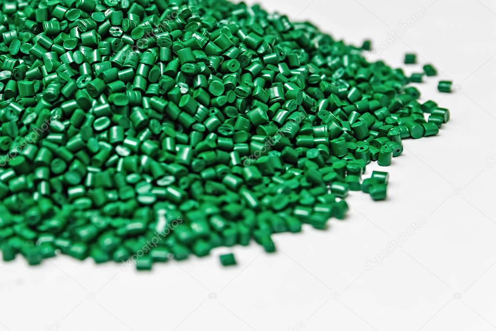 Polymeric dye. Colorant for plastics. Pigment in the granules.