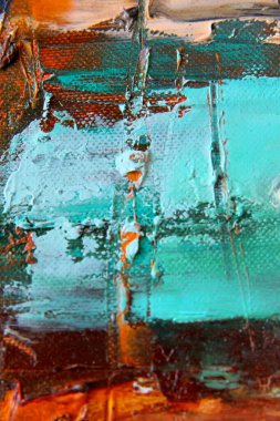 Çadır fırçasında yağlı boya renkli fırça darbeleri