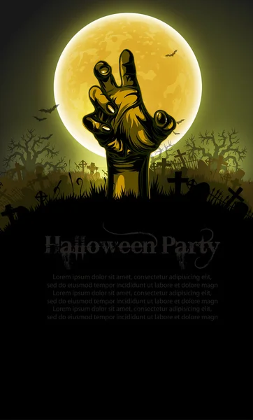 Halloween achtergrond met hand — Stockvector