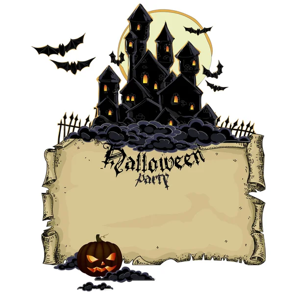 Halloween Hintergrund mit Burg — Stockvektor