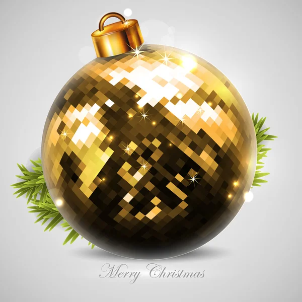 Kultainen joulupallo — vektorikuva