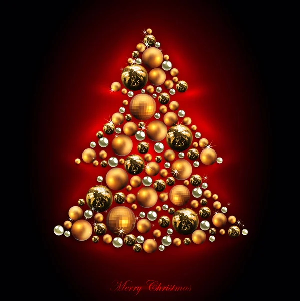 Decoratieve kerstboom — Stockvector