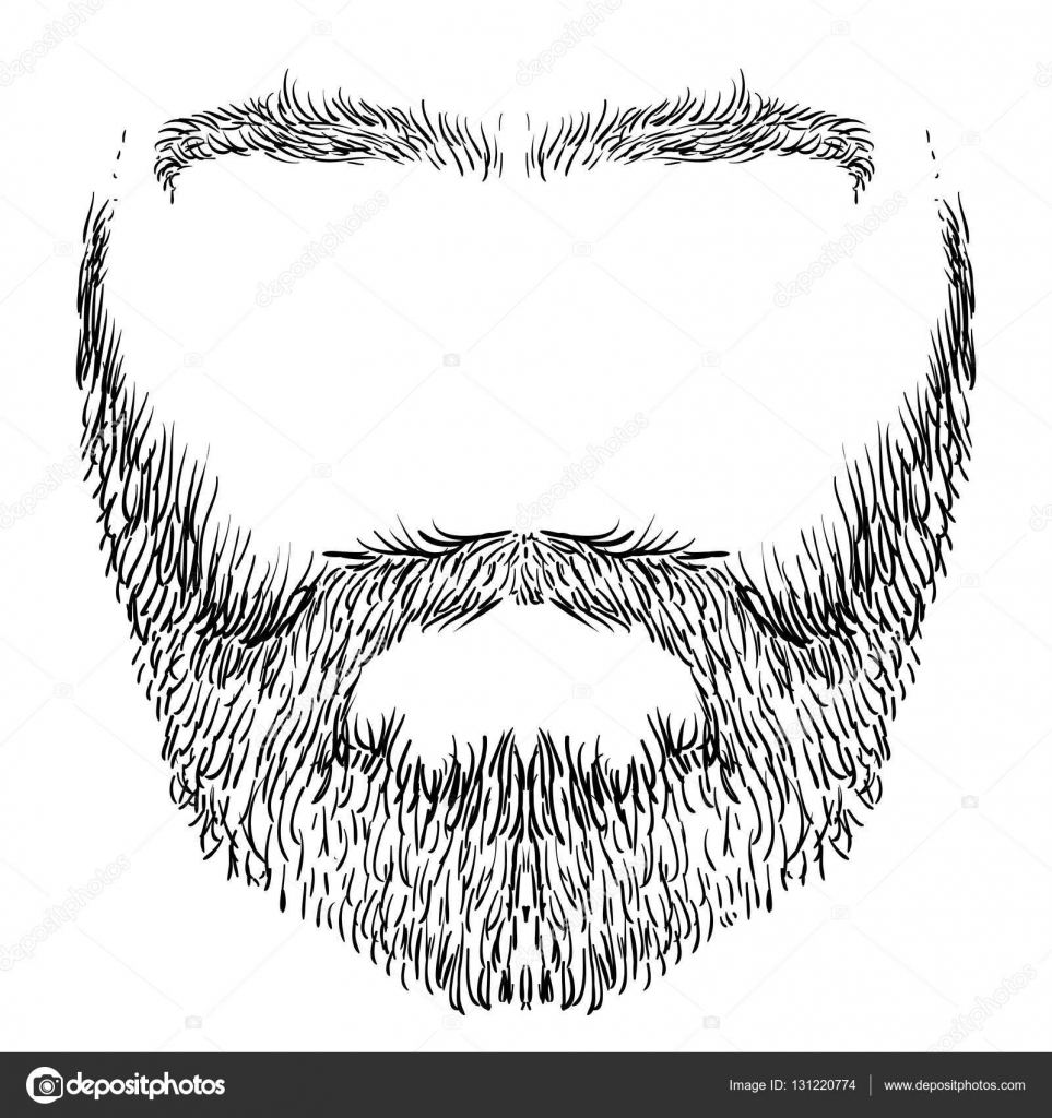 Forma di barba baffi sopracciglia disegno a mano libera — Vettoriali di kjolak