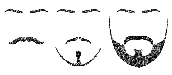 Barba, bigote, cejas — Vector de stock