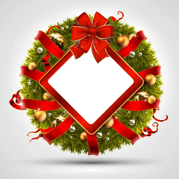 Decoratieve kerstkrans — Stockvector