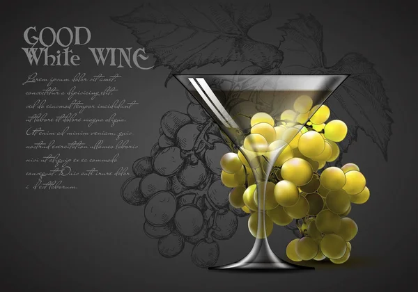 Genomskinligt glas vin — Stock vektor