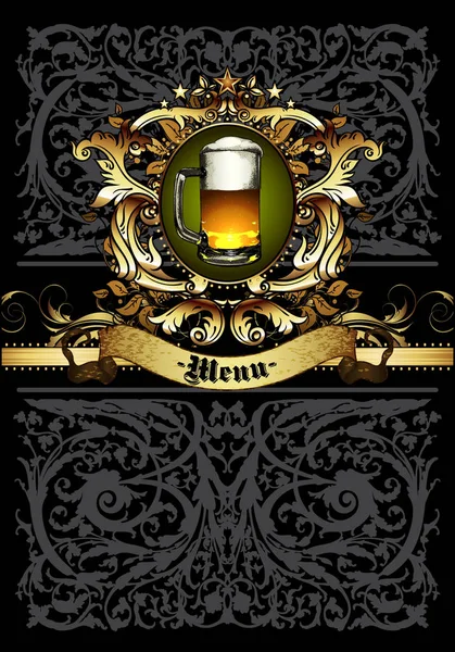 Beer menu design — Stock Vector