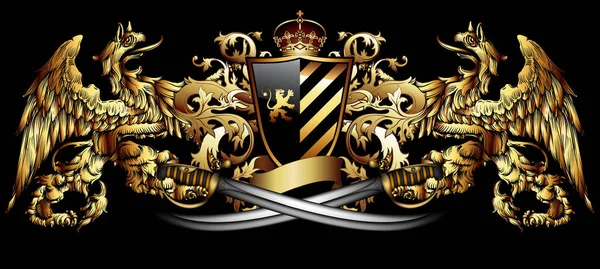 Decoratieve heraldische schild — Stockvector