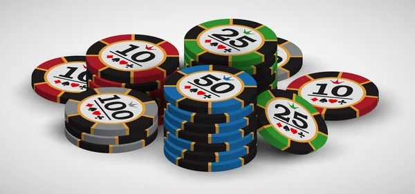 Casino-Chips spielen — Stockvektor