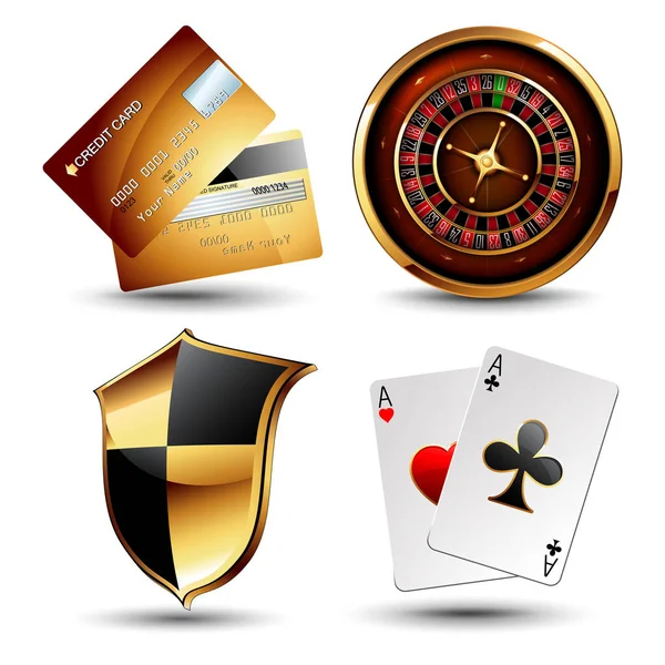 Set of casino design elements — Stock Vector