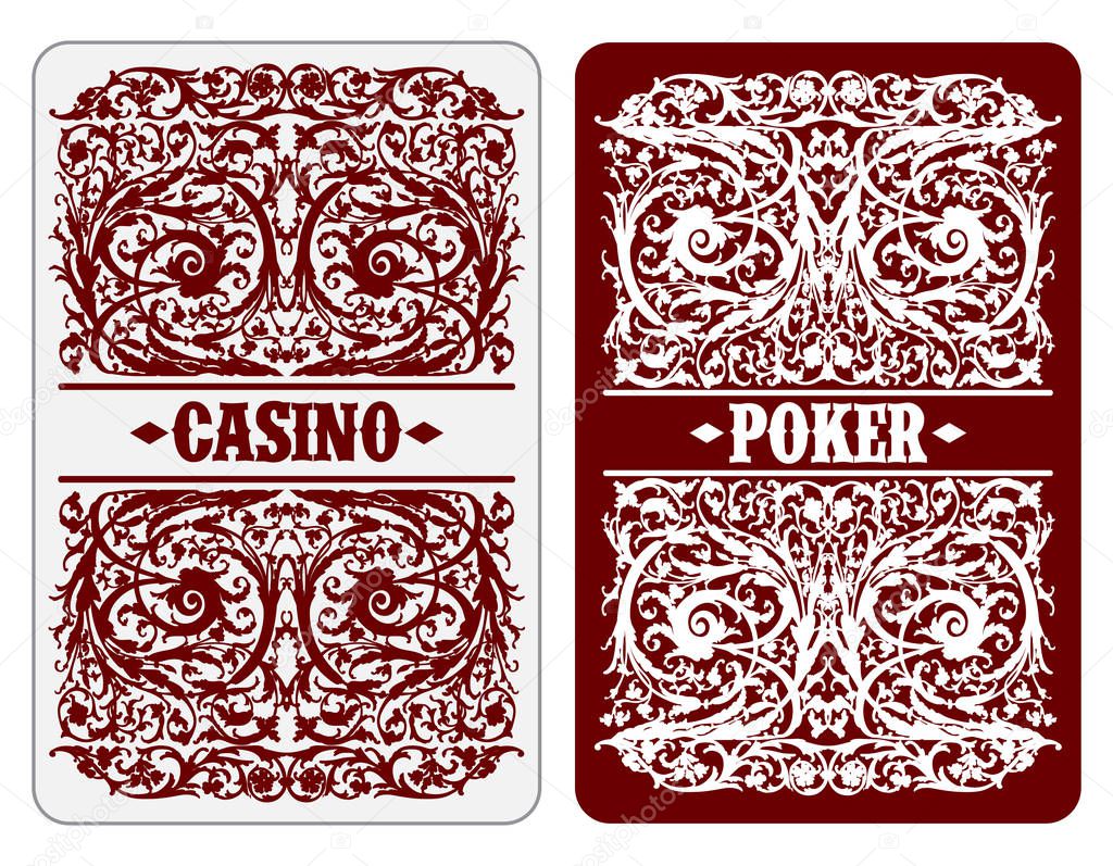 The reverse side of playing cards 