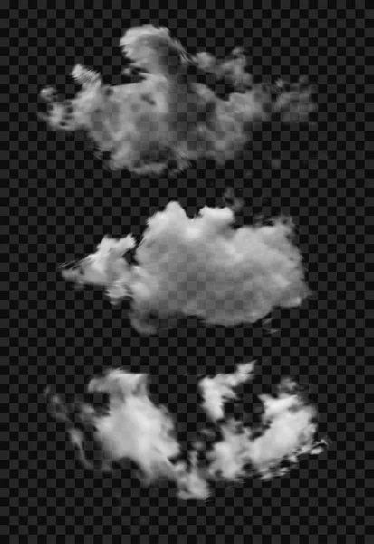 Três nuvens transparentes — Vetor de Stock