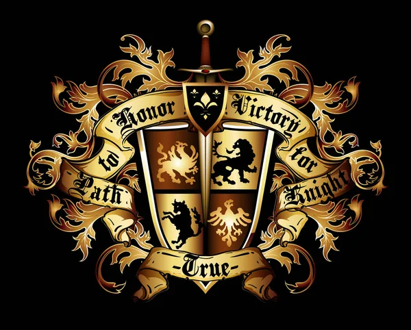 Ornamental heraldic shield — Stock Vector