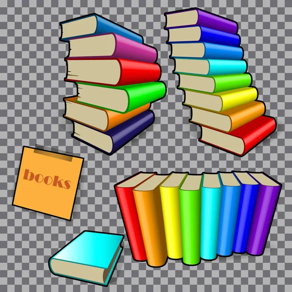 Livres en reliures colorées — Image vectorielle