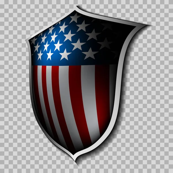 Ασπίδα με την αμερικανική σημαία — Διανυσματικό Αρχείο