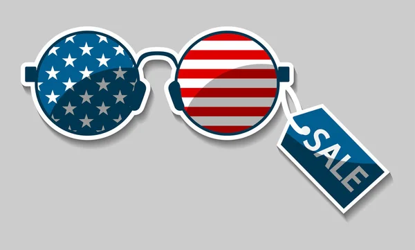 Occhiali con bandiera americana — Vettoriale Stock