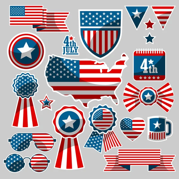Set di elementi americani — Vettoriale Stock