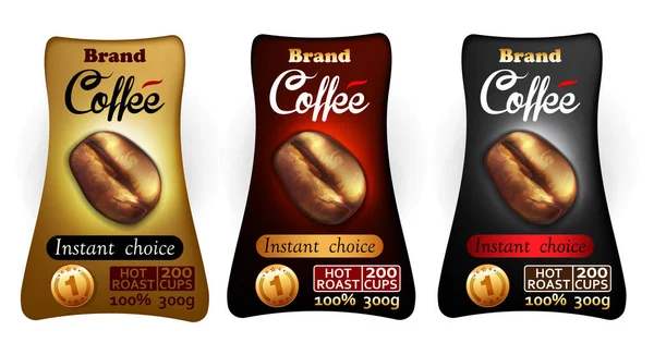 Progettazione di etichette per diversi tipi di caffè — Vettoriale Stock