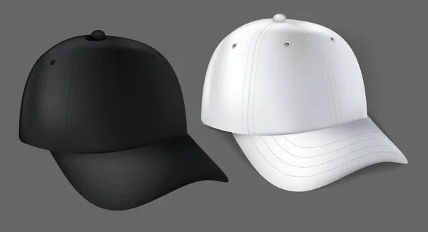 Casquettes blanches et noires . — Image vectorielle