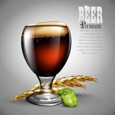 Bira reklam tasarımı. İle son derece gerçekçi illüstrasyon