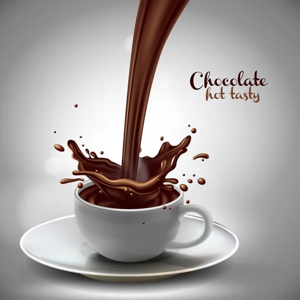 Koffie reclame ontwerp, hoge gedetailleerde realistische afbeelding — Stockvector