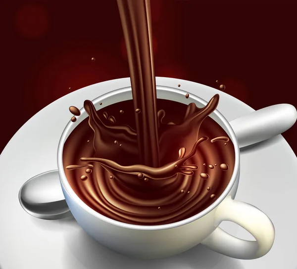 Çikolata reklam, yüksek gerçekçi illustra uygulama projesi — Stok Vektör
