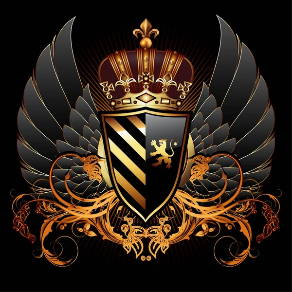 Ornamental heraldic shield. Highly realistic illustration. — Stock Vector