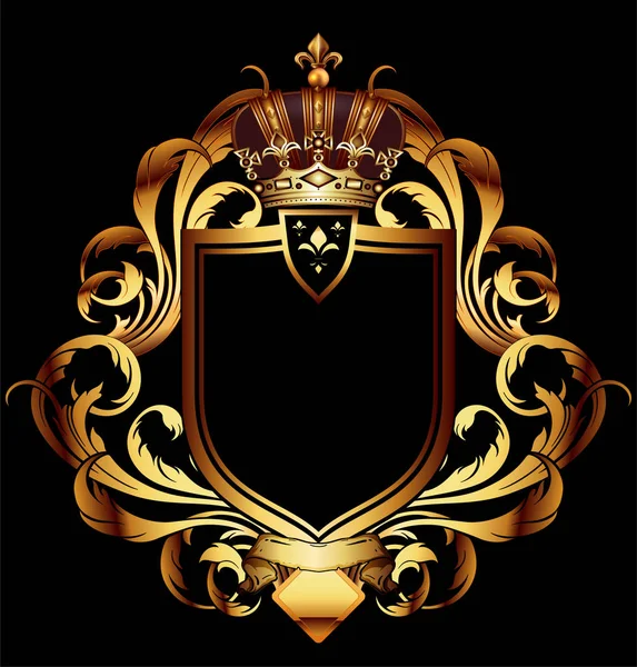 Decoratieve heraldische schild. Zeer realistische afbeelding. — Stockvector