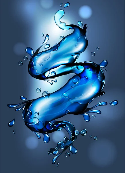 Sfondo astratto dell'acqua, alta illustrazione realistica dettagliata — Vettoriale Stock