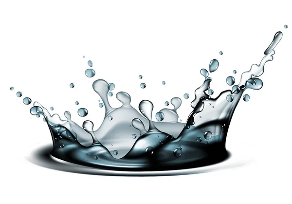 Water splash effect. Hoog gedetailleerde realistische afbeelding — Stockvector