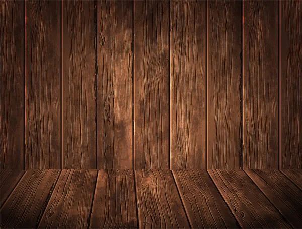 Prázdné dřevěné pozadí pro zobrazení produktu. Vektorové abstraktní vo — Stockový vektor