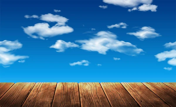 Beyaz bulutlu mavi gökyüzü. 3 boyutlu vektör. Çok detaylı gerçekçiydi. — Stok Vektör