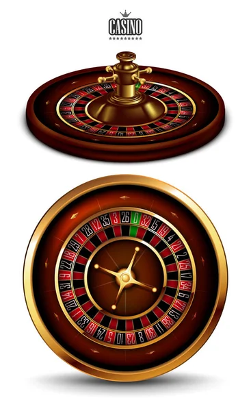 Beyaz Arkaplandaki Casino Ruleti Cildi Son Derece Gerçekçi Illüstrasyon — Stok Vektör