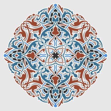 Rafine edilmiş Arap süsü. Yuvarlak çizgili. Ramazan teması için resim.