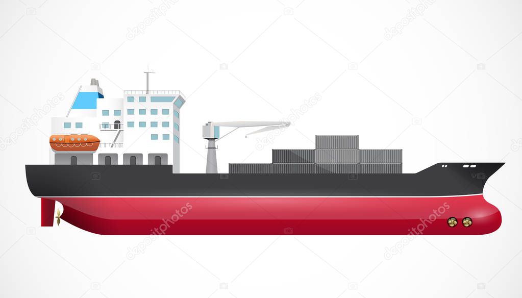 Transport ship - ocean trade - business concept