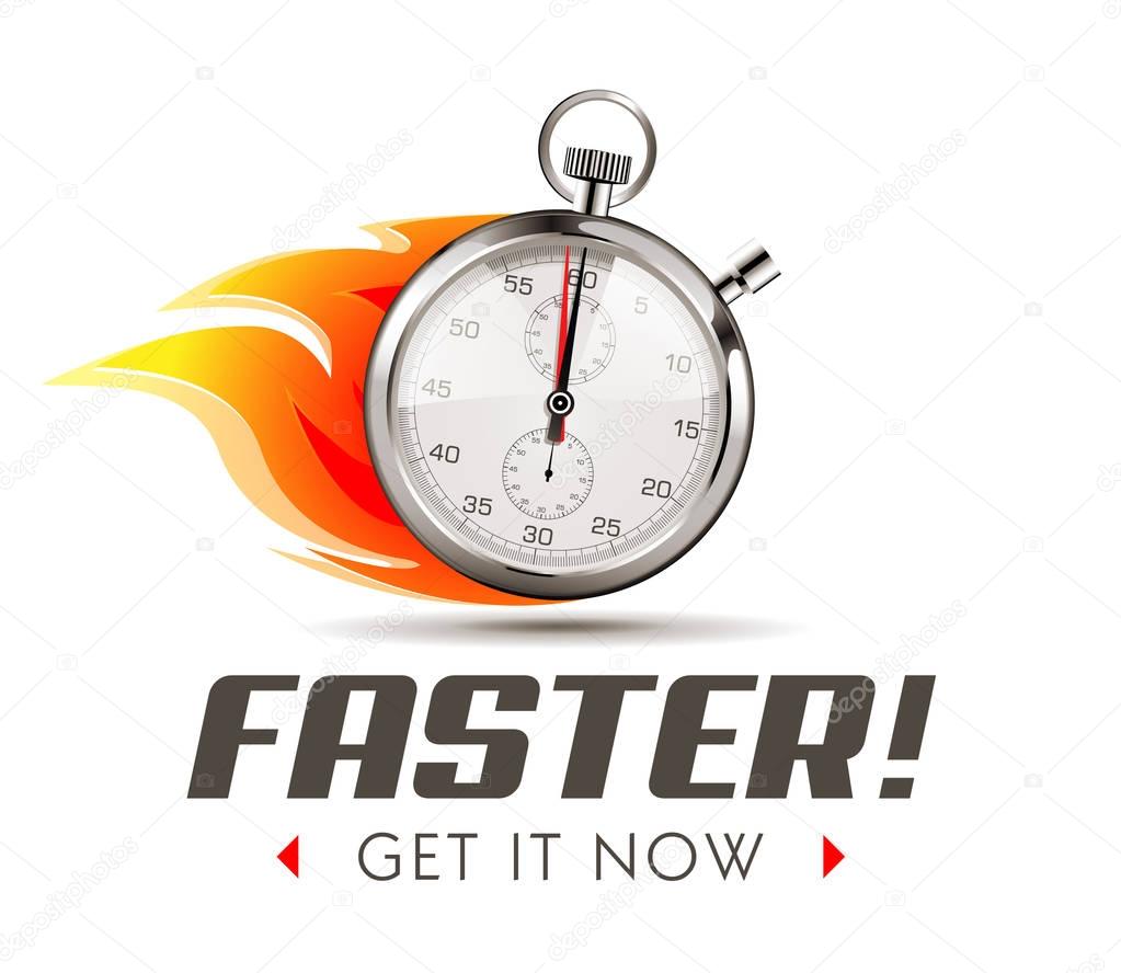 Faster - time is running out - Stopwatch concept