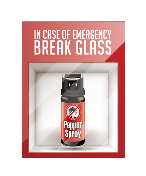 In case of emergency break glass - self defence concept  