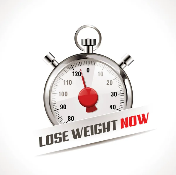 Concept de perte de poids - chronomètre comme balance de poids corporel — Image vectorielle