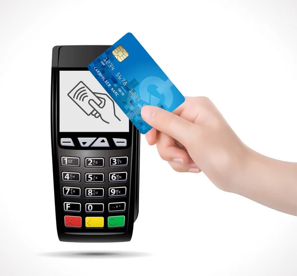 Credit card betaling, kopen en verkopen van producten & service — Stockvector