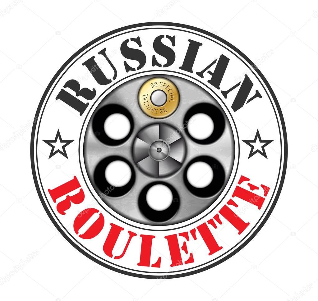 Revolver - russian roulette game - risk concept