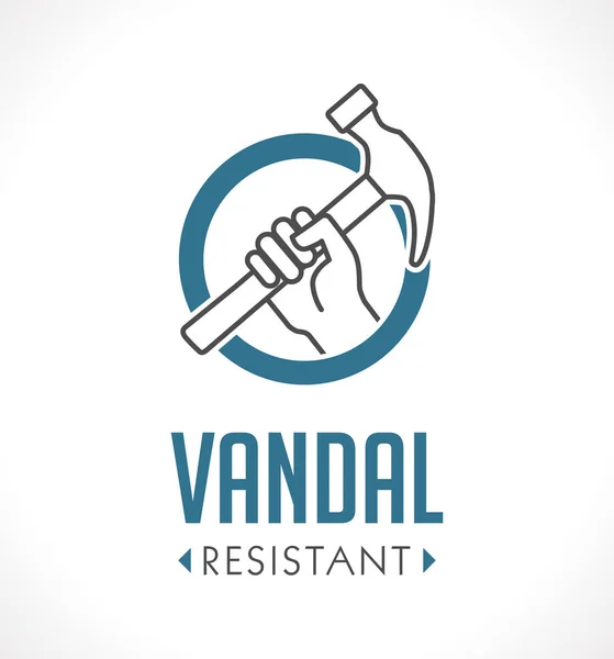 Vandal proof - Vandal resistant - High durability concept — Stock Vector