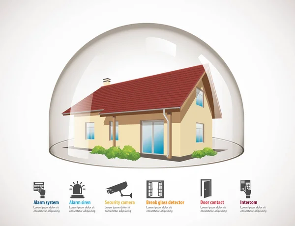 Cúpula de vidrio - Concepto de protección — Vector de stock