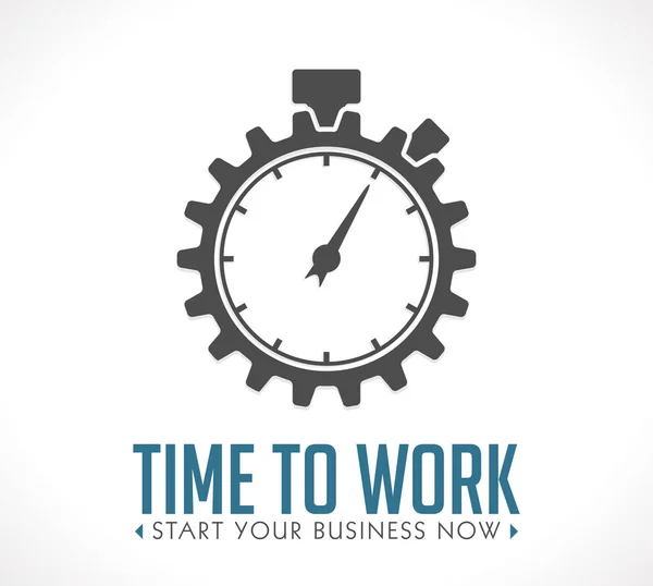Logotipo - tiempo de trabajo- iniciar su negocio ahora — Archivo Imágenes Vectoriales