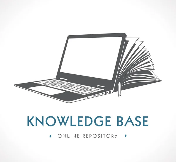 Elearning logo - eBook, E-Learning und Knowledge Base Konzept — Stockvektor