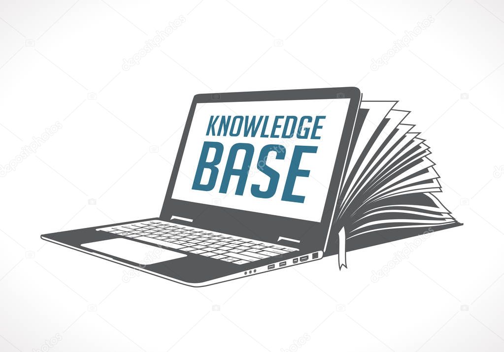 Elearning logo - ebook, e-learning and knowledge base concept