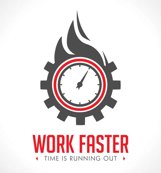 Логотип - работа быстрее - Концепция проблемы работодателя — стоковый вектор