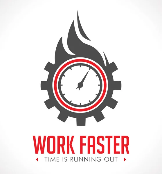 Logo - work faster - employer issue concept — Stock Vector